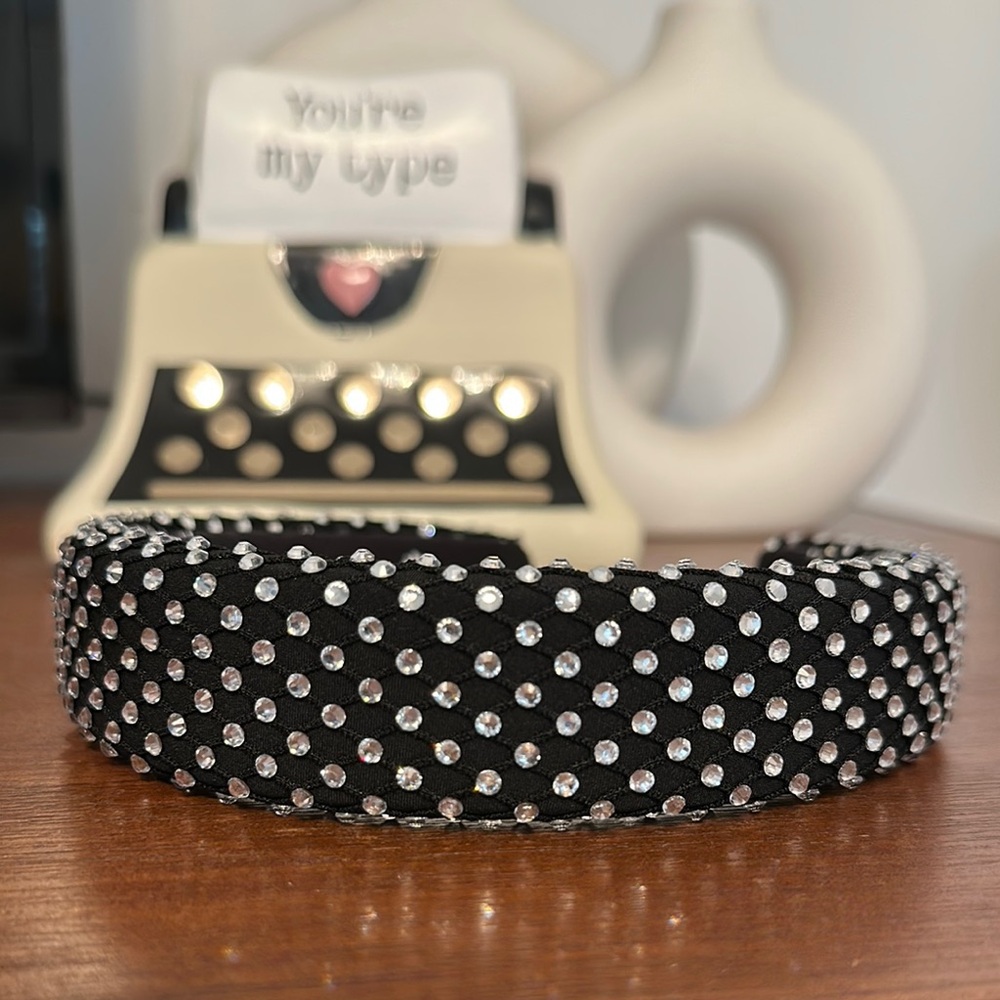 Elegant Black and Silver Studded Headband